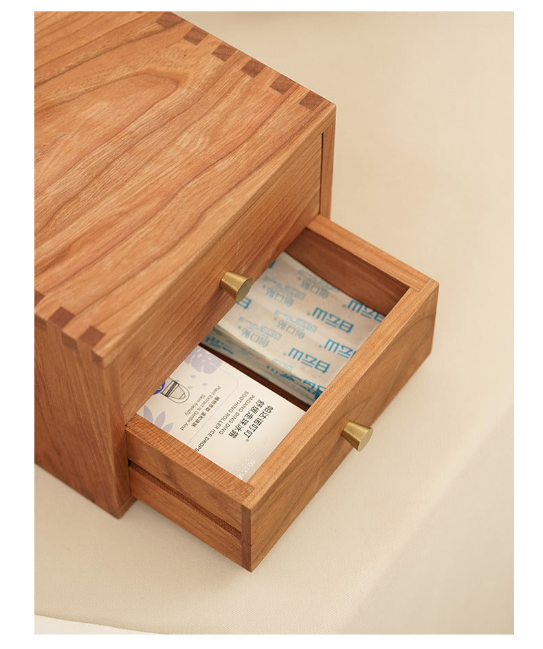 Wood Double Drawer Desktop Organizer: Jewelry and Office Storage