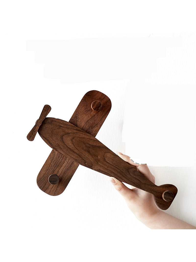 Wooden Airplane Shape Wall Hook, Room Decoration Gift Idea