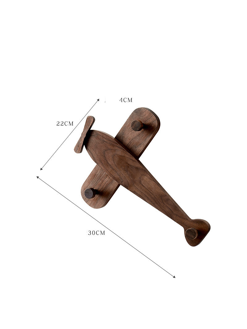 Wooden Airplane Shape Wall Hook, Room Decoration Gift Idea