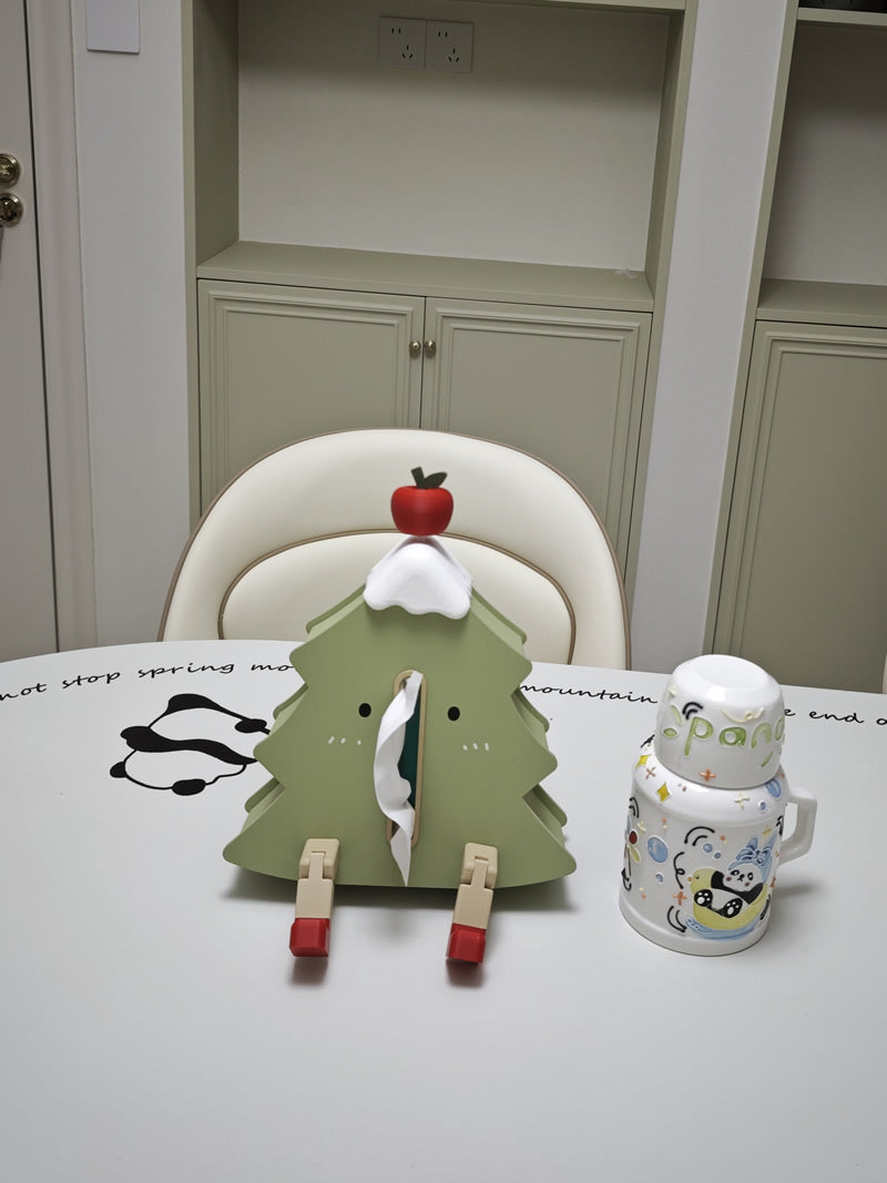 Wooden Cartoon Christmas Tree Tissue Holder, Phone Holder, Home Decoration