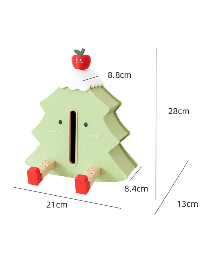 Wooden Cartoon Christmas Tree Tissue Holder, Phone Holder, Home Decoration