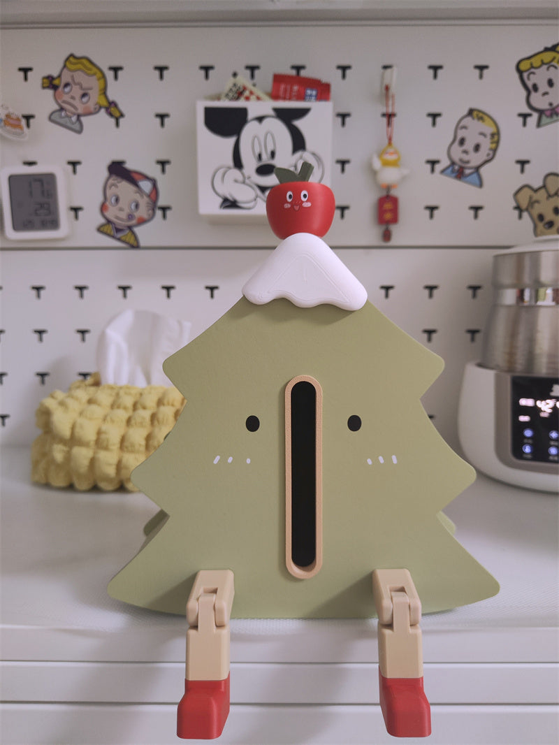 Wooden Cartoon Christmas Tree Tissue Holder, Phone Holder, Home Decoration