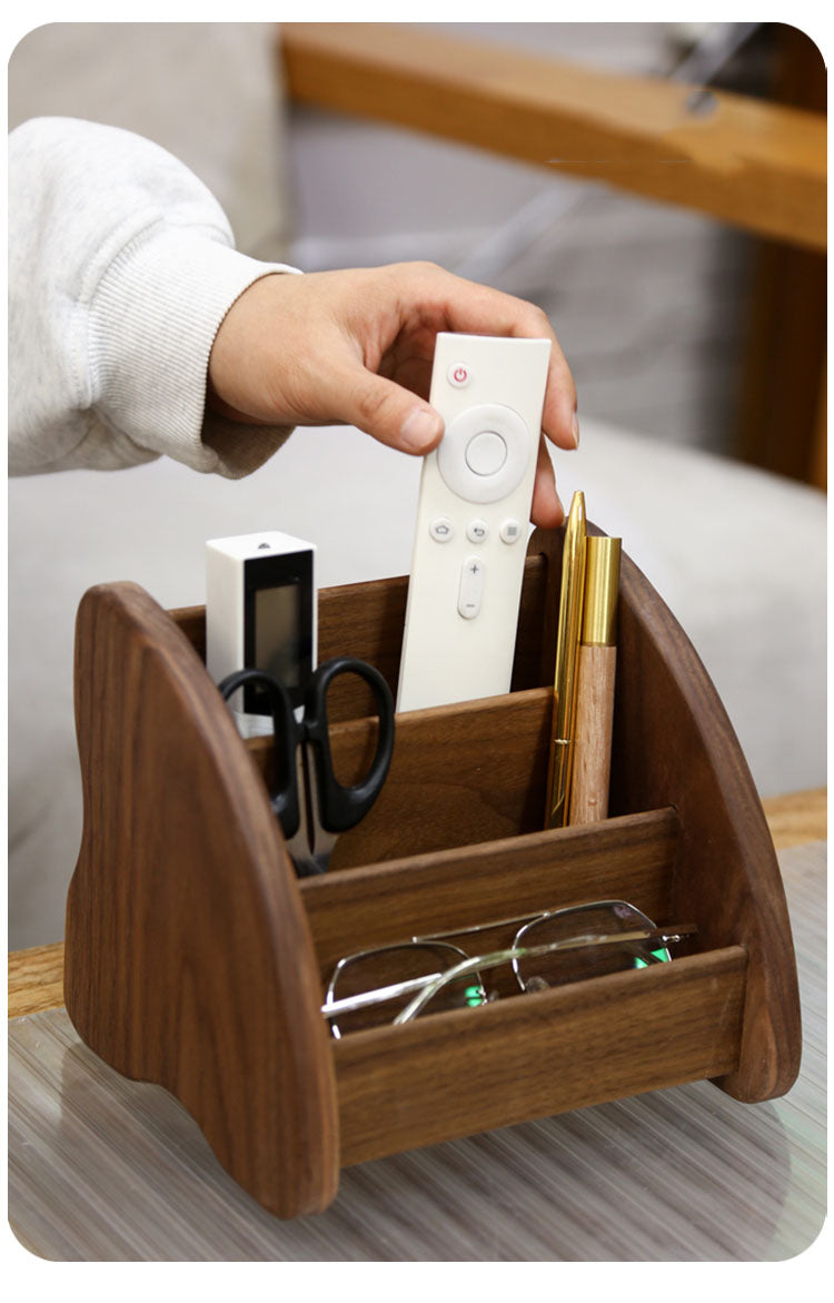 Wooden Desktop Organization And Storage Box, Black Walnut Organization Design