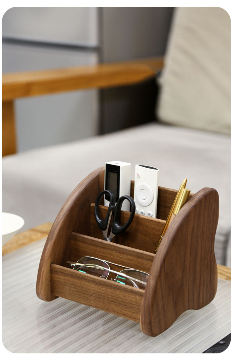 Wooden Desktop Organization And Storage Box, Black Walnut Organization Design