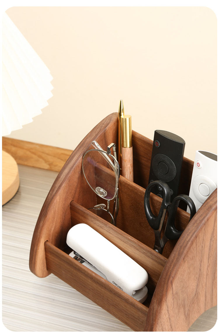 Wooden Desktop Organization And Storage Box, Black Walnut Organization Design