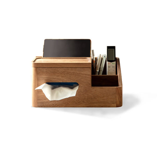 Wooden Desktop Storage Box, Tissue Box, Mobile Phone Holder