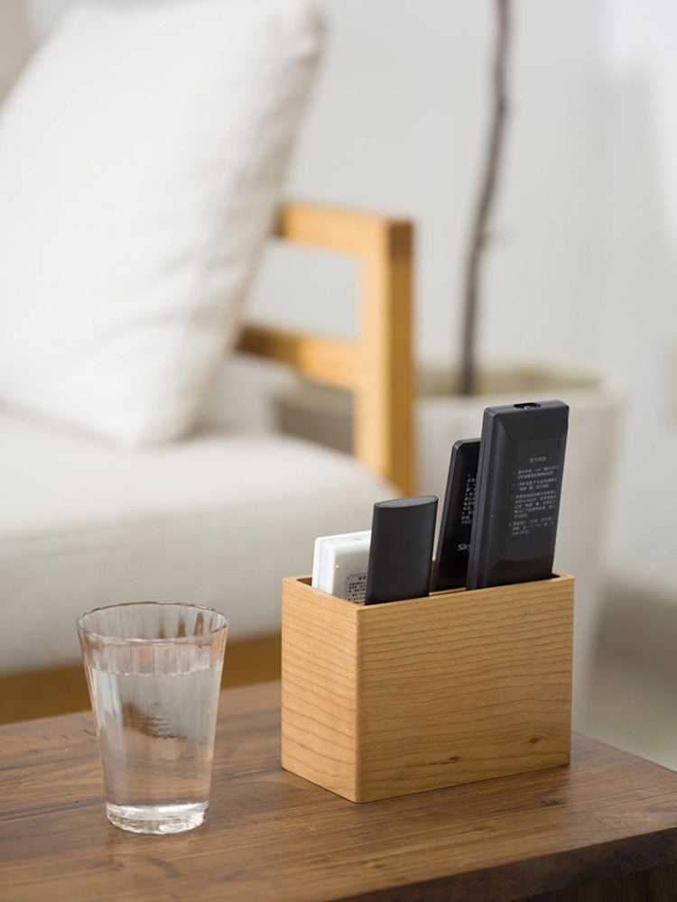 Wooden Dual-Compartment Organizer: Tidy Up Your Remote Controls And Phones