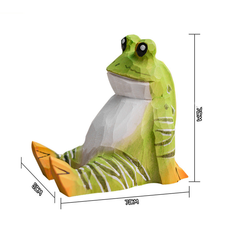 Wooden Frog Phone Holder and Pen Stand: Whimsical Organizer