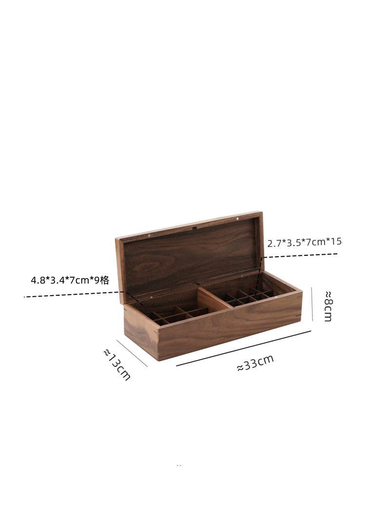 Wooden multi-grid cosmetic storage box, perfume, lipstick, small bottle storage