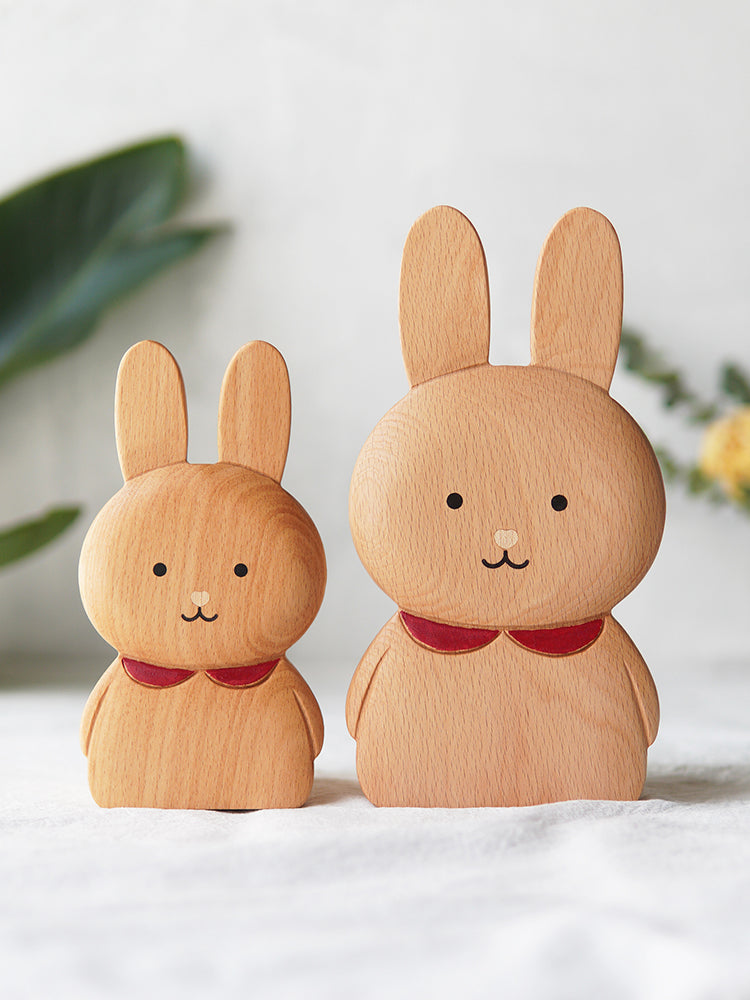 Wooden Rabbit Pen Holder, Office Desk Stationery Organizer