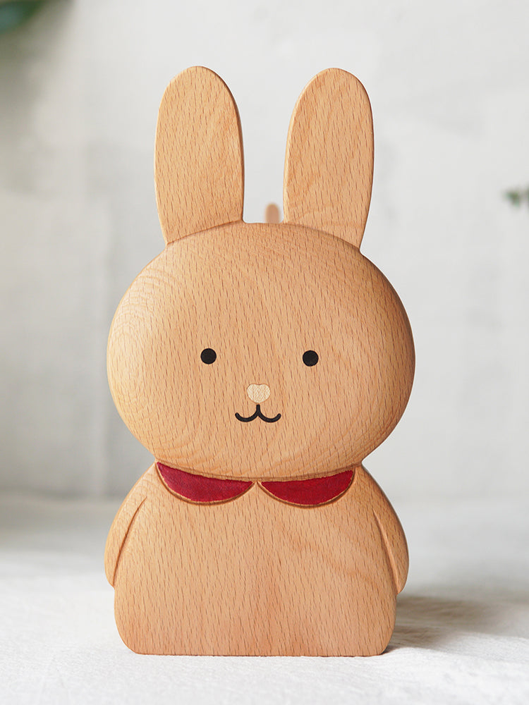 Wooden Rabbit Pen Holder, Office Desk Stationery Organizer