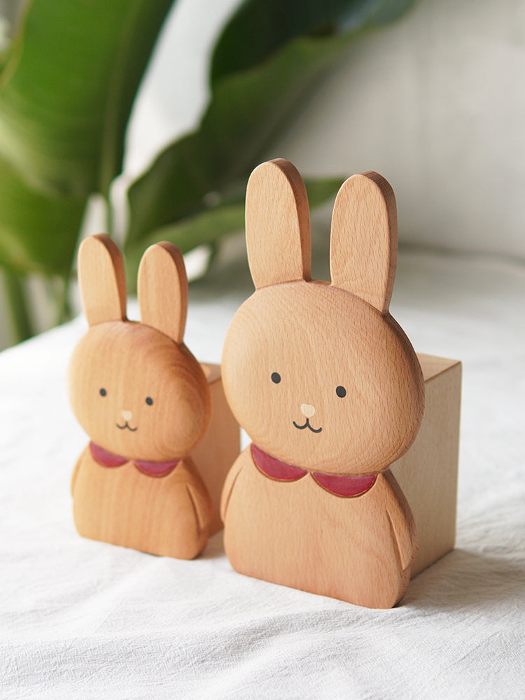 Wooden Rabbit Pen Holder, Office Desk Stationery Organizer