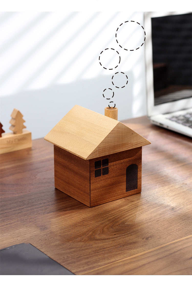 Wooden Small House Ashtray, Unique Office Desktop Decoration