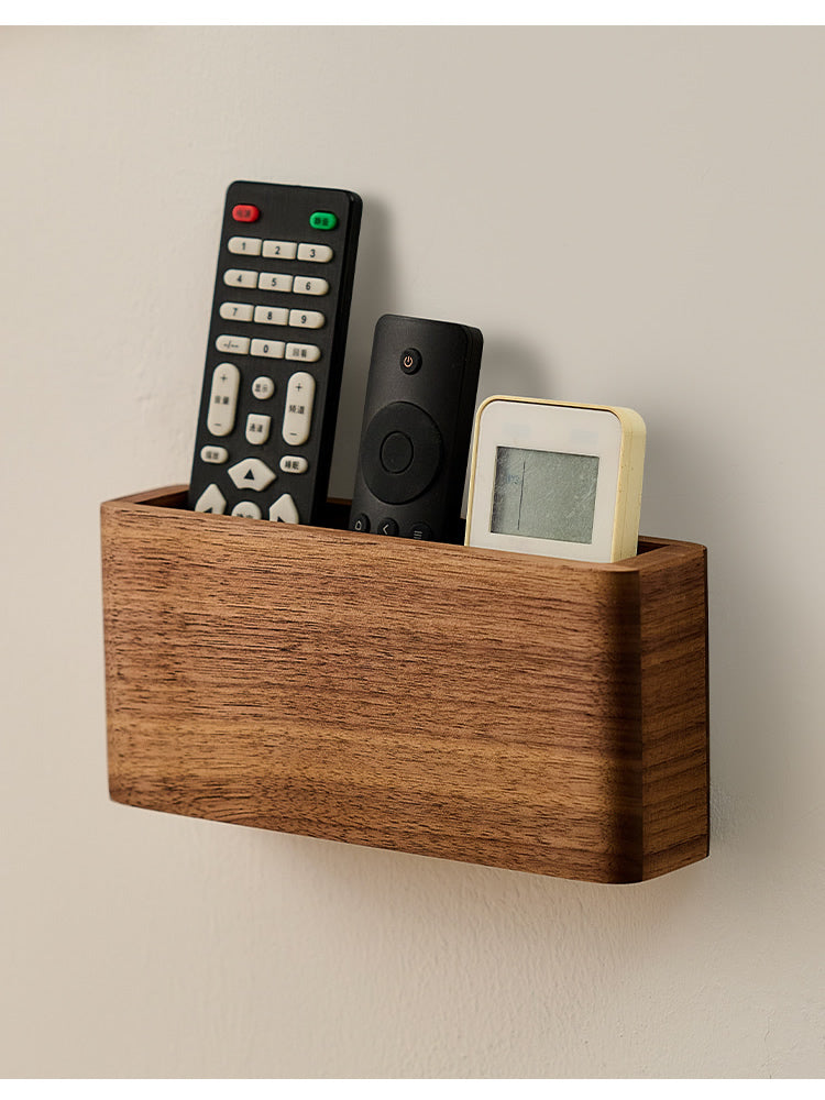 Wooden Wall-Mounted Remote Control, Mobile Phone Organize Storage Boxes